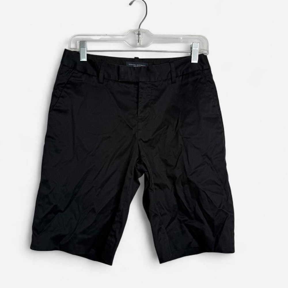 Banana Republic Martin Fit Black Stretch Cotton Shorts Womens Size 2